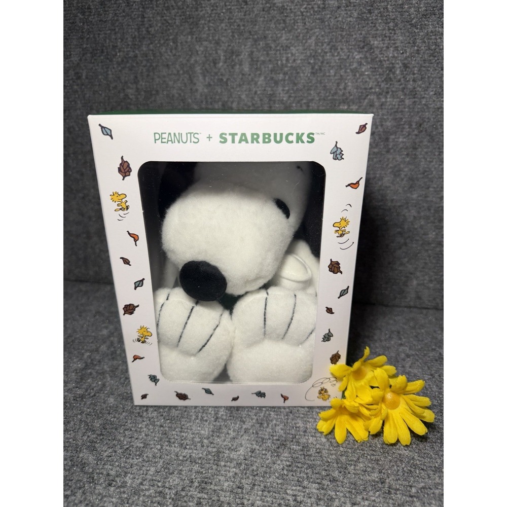 Starbucks Coffee Peanuts Snoopy Plush Stuffed Animal 2026 Green Apron Barista